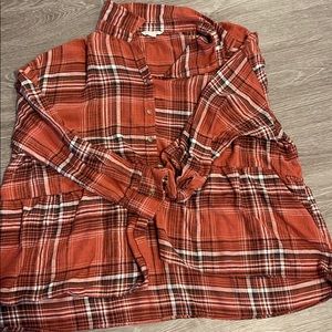 Red oversized flannel